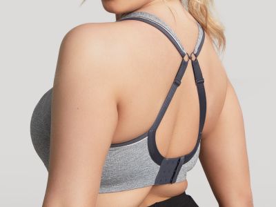 Sculptresse by Panache 9441 Activate UW Non-Padded Sports Bra Charcoal Marl Underwired, non-padded sports bra with racerback option. 75-105, D-O SCU-9441-CML