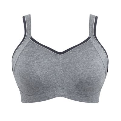 Sculptresse by Panache 9441 Activate UW Non-Padded Sports Bra Charcoal Marl Underwired, non-padded sports bra with racerback option. 75-105, D-O SCU-9441-CML