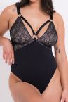 Curvy Kate Non Stop Stretch Body Black-Pink-thumb Nonwired lace body with adjustable straps to fit DD-HH cups. S-XL CK-064-704-BPK