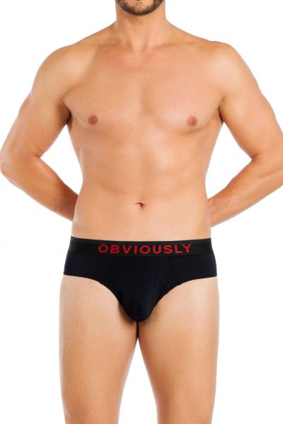 Obviously FreeMan Brief Black Brief 90% Bamboo Rayon, 10% Lycra  S-3XL C02-1A