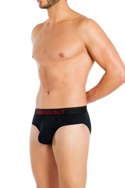 Obviously FreeMan Brief Black Brief 90% Bamboo Rayon, 10% Lycra  S-3XL C02-1A