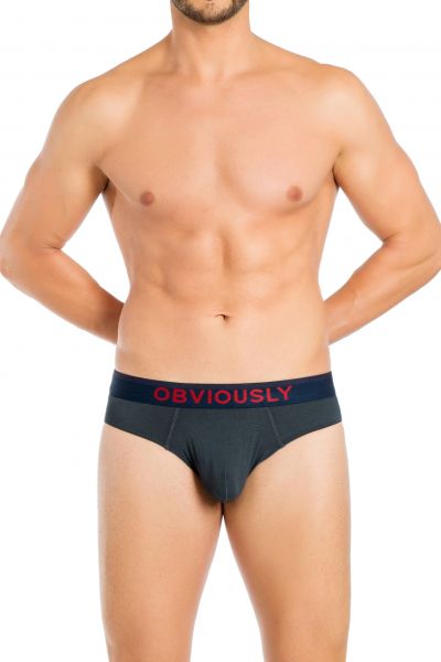 Obviously FreeMan Brief Ash Brief 90% Bamboo Rayon, 10% Lycra  S-XL C02-1U