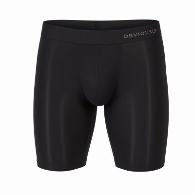 Obviously PrimeMan Boxer Brief Black 9 inch leg Boxer brief with 9