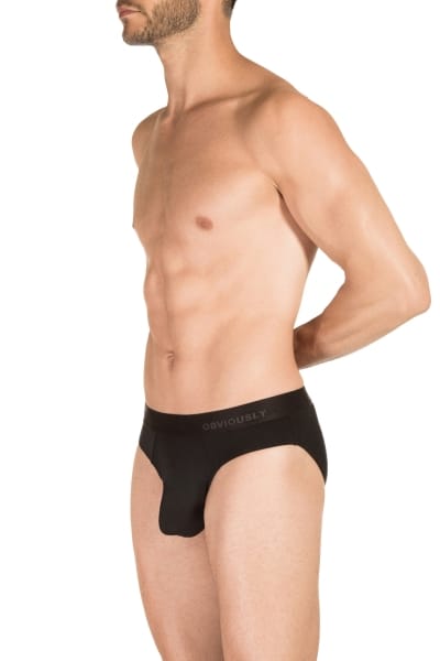 Obviously PrimeMan Brief Black Brief 90% Lenzing MicroModal, 10% Lycra <br> S-3XL A02-1A