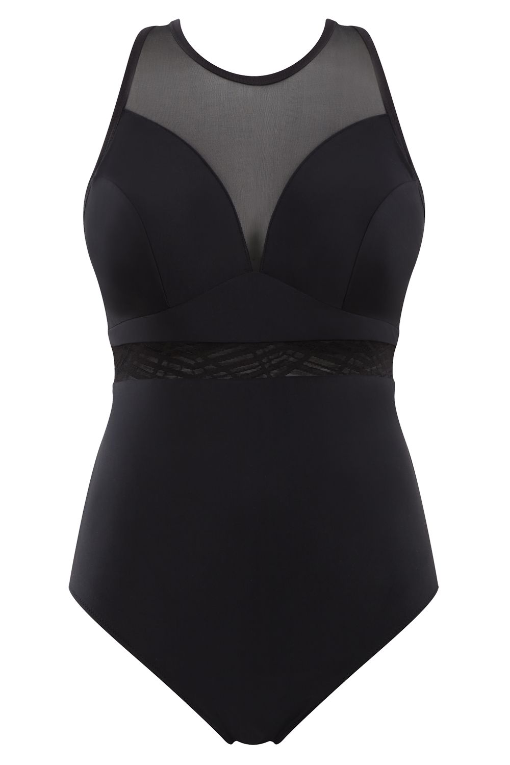 Panache Swimwear Onyx Chic Moulded Plunge Swimsuit Noir Lumingerie