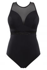 Onyx Chic Moulded Plunge Swimsuit Noir
