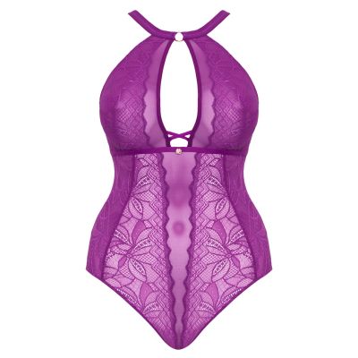 Scantilly by Curvy Kate Opulence Lace Body Mystic Purple Nonwired lace body with adjustable straps to fit DD-HH cups. S/36-38 - 2XL/52-54 ST-038-704-MPU