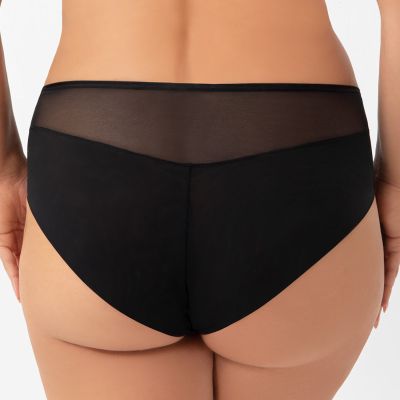 Gorsenia Ottavia Briefs Black & Petrol Midi briefs with medium high waist. M/38 - 4XL/48 K948