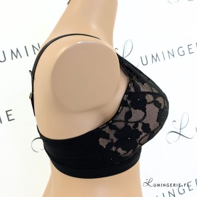 Panache Amour NW Padded Bralette Black & Pecan Non-wired, padded bralette with j-hook on straps. 70-85 F-K 11145-BL-PE