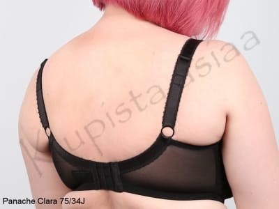 Panache Clara Full Cup Bra Charcoal Black Underwired, unpadded full cup lace bra 65-85, D-J 7255
