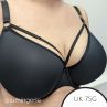 Panache Elan Luxe Plunge Bra Noir-thumb Underwired, padded plunge bra with strapping detail. 60-85, D-H 10676-NOR