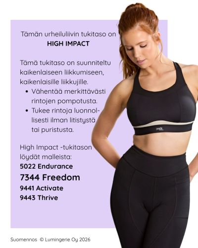 Panache Sport 7344 Freedom NW Non-Padded Sports Bra - Black & Chalk Non-wired, non-padded sports bra with racer back option. 60-90, D-M 7344-BLK/CHK