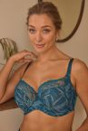 Panache Jasmine Balconnet Bra Teal Botanical-thumb Underwired non-padded balconette bra 65-85, D-K 6951A-TEA