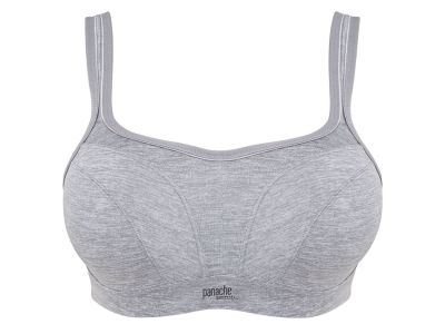 Panache Sport Panache UW Padded Sports Bra Grey Marl Underwired, padded sports bra with racer back option 60-90, D-J 5021-MARL