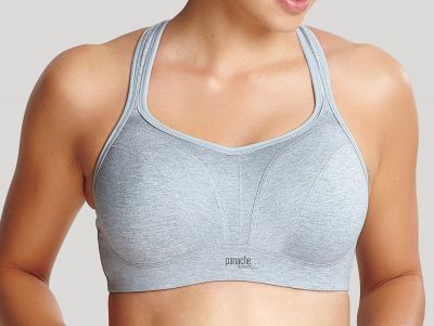 Panache Sport 5021 Power UW Padded Sports Bra Grey Marl Underwired, padded sports bra with racer back option 60-90, D-J 5021-MARL