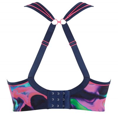 Panache Sport Panache Sports UW Bra Cyber Swirl Underwired padded sports bra with racer back option 65-90, D-J 5021A-CYB