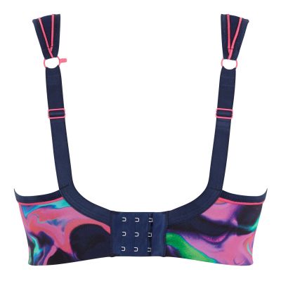 Panache Sport Panache Sports UW Bra Cyber Swirl Underwired padded sports bra with racer back option 65-90, D-J 5021A-CYB