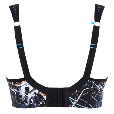 Panache Sport Panache Sports 5021B UW Bra Ink Splat Underwired padded sports bra with racer back option 65-90, D-J 5021B-INK
