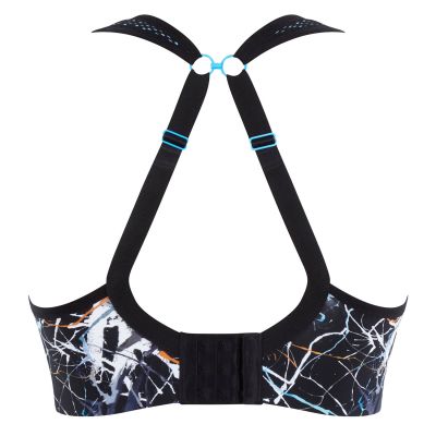 Panache Sport Panache Sports 5021B UW Bra Ink Splat Underwired padded sports bra with racer back option 65-90, D-J 5021B-INK