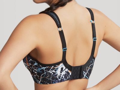 Panache Sport Panache Sports 5021B UW Bra Ink Splat Underwired padded sports bra with racer back option 65-90, D-J 5021B-INK