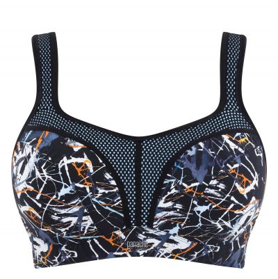 Panache Sport Panache Sports 5021B UW Bra Ink Splat Underwired padded sports bra with racer back option 65-90, D-J 5021B-INK