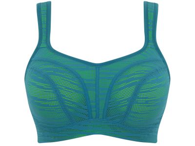 Panache Sport Panache Sports UW Bra Teal Lace with Lime Underwired padded sports bra with racer back option 65-90, D-J 5021C-TEAL-LIME