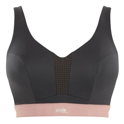 Panache Sport Panache Ultra Perform UW Non-Padded Sports Bra Charcoal Underwired, non-padded sports bra with racer back option 60-90, D-J 5022-CHR