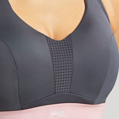 Panache Sport Panache Ultra Perform UW Non-Padded Sports Bra Charcoal Underwired, non-padded sports bra with racer back option 60-90, D-J 5022-CHR