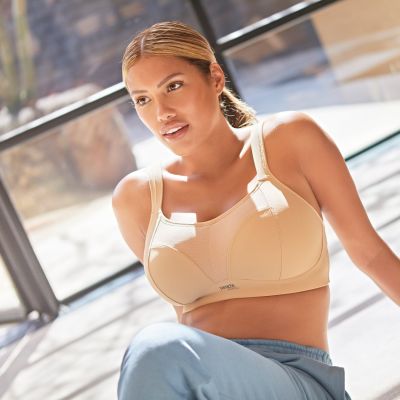 Panache Sport Panache Sport Non Wired Sports Bra Latte Non wired, padded sports bra 60-90, D-J 7341-LATTE