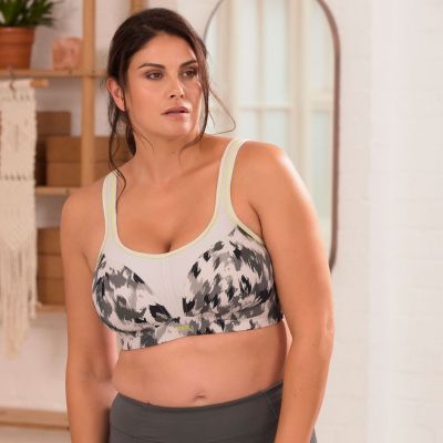 Panache Sport Panache Sport Non Wired Sports Bra Grey Animal Non wired, padded sports bra 65-90, D-J 7341A-GRA