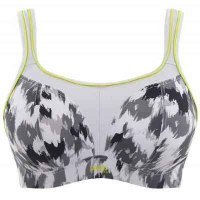 Panache Sport Panache Sport Non Wired Sports Bra Grey Animal Non wired, padded sports bra 65-90, D-J 7341A-GRA