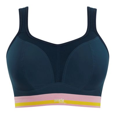 Panache Sport Panache Sport Non Wired Sports Bra Retro Navy Non wired, padded sports bra 65-90, D-J 7341B-RETRO