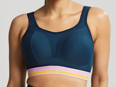 Panache Sport Panache Sport Non Wired Sports Bra Retro Navy Non wired, padded sports bra 65-90, D-J 7341B-RETRO