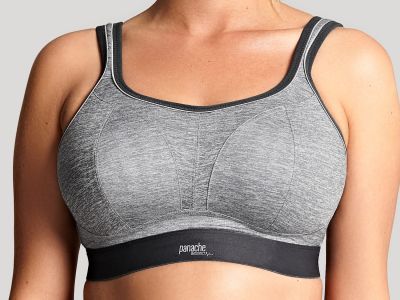 Panache Sport Panache Sport Non Wired Sports Bra Charcoal Marl Non wired, padded sports bra 60-90, D-J 7341B-CMRL