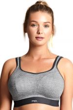 Wave Wire-free Zip Front Sports Bra - Silver