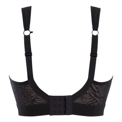 Panache Sport Panache Sport Non Wired Sports Bra Black Lace & Latte Non wired, padded sports bra 60-90, D-J 7341C-BL&L