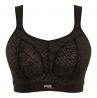 Panache Sport Panache Sport Non Wired Sports Bra Black Lace & Latte-thumb Non wired, padded sports bra 60-90, D-J 7341C-BL&L