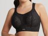Panache Sport Panache Sport Non Wired Sports Bra Black Lace & Latte-thumb Non wired, padded sports bra 60-90, D-J 7341C-BL&L