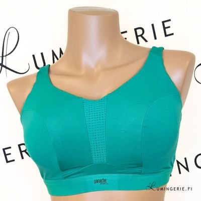 Panache Sport 5022 Endurance UW Non-Padded Sports Bra Green Underwired, non-padded sports bra with racer back option. 60-90, D-M 5022-GRN
