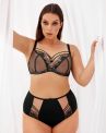 Gorsenia Paradise Briefs Black Beige-thumb Midi briefs with medium high waist M/38 - 4XL/48 K497-BLK/CZA