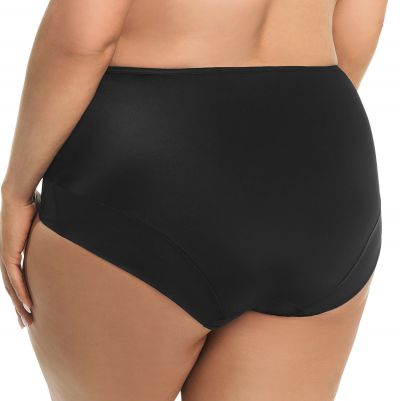 Gorsenia Paradise Briefs Black Beige Midi briefs with medium high waist M/38 - 4XL/48 K497-BLK/CZA