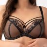 Gorsenia Paradise UW Soft Bra Black Beige-thumb Underwired, non-padded mesh and lace bra. 65-100, D-M K496-BLK/CZA