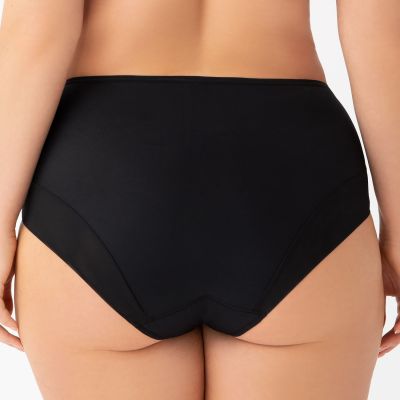 Gorsenia Paradise Briefs Black Beige Midi briefs with medium high waist M/38 - 4XL/48 K497-BLK/CZA