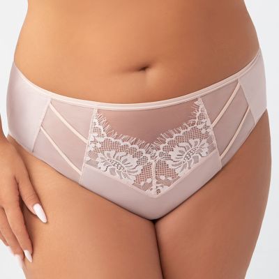 Gorsenia Paradise Briefs Beige Midi briefs with medium high waist M/38 - 4XL/48 K497/1-BEZ