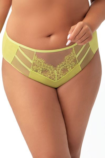 Gorsenia Paradise Briefs Lime Midi briefs with medium high waist L/40 - 4XL/48 K497/2-LIME