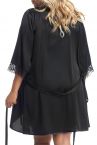 Gorsenia Paradise Midnight Dressing Gown Black Beige-thumb  S/M - 4XL/5XL K598