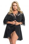 Gorsenia Paradise Midnight Dressing Gown Black Beige-thumb  S/M - 4XL/5XL K598
