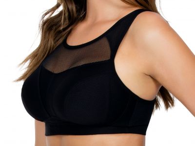 Parfait Lingerie Breeze Non-Padded Wirefree Sports Bra Black Nonpadded wirefree crop top look sports bra 65-90, D-G P5542-BLK