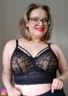 Parfait Lingerie Mia Lace Longline Bralette Black-thumb Non-wired, bralette with removable cup padding 65-95, D-H P5951-BLK