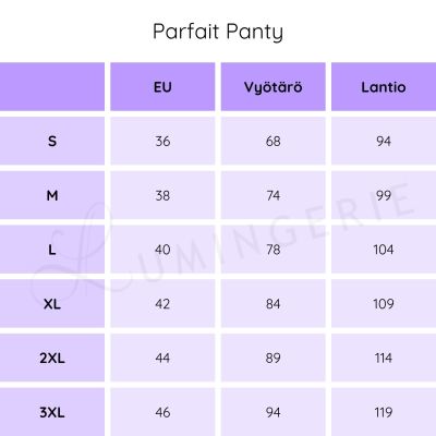 Parfait Lingerie Parfait Panty Hipster - Blackberry Hipster panty with flat seams. S/36 - 3XL/46 PP5055-BLY